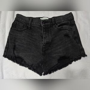 Black Distressed Denim Shorts Size 5 / 27